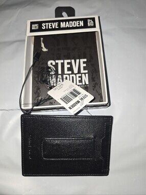 NWT Steve Madden Black Men's Card Sleeve Cards Wallet MSRP $46